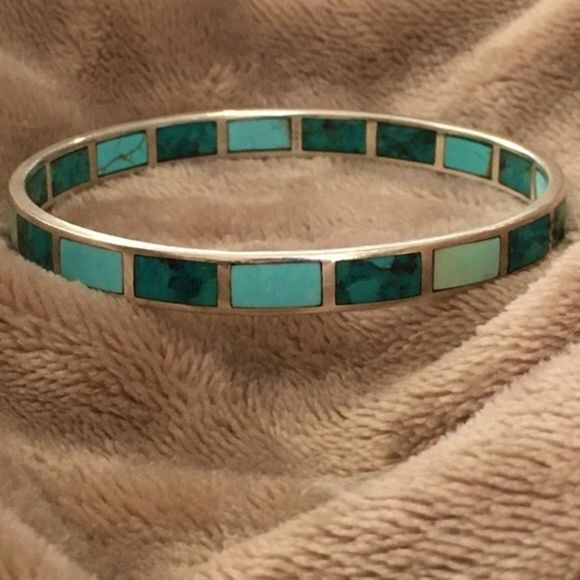 SILPADA High Seas Turquoise and Sterling Silver 925 B2828 Bangle - Picture 9 of 9